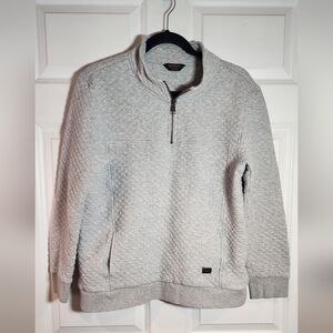 Outpost Makers Men's Gray Quilted Quarter Zip Sweatshirt Pockets